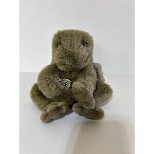 Vintage Gund Frog Ribbit Plush Green with Sound Croaker Stuffed Animal Tags